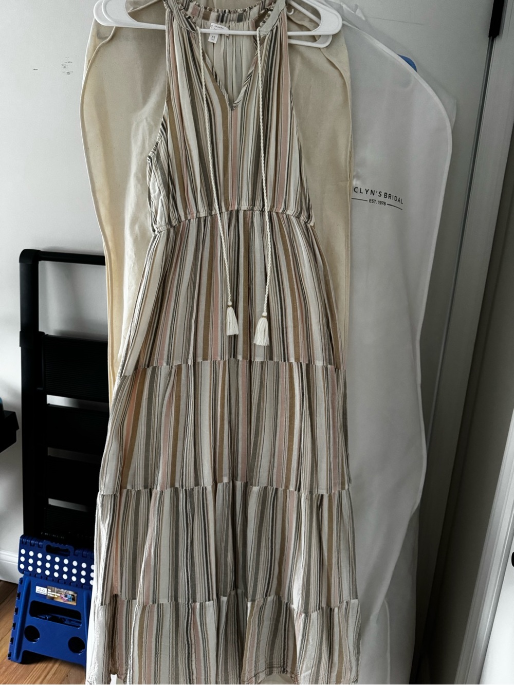 Lauren Conrad Tiered Sleeveless Striped Maxi Dress - Cream/Tan
